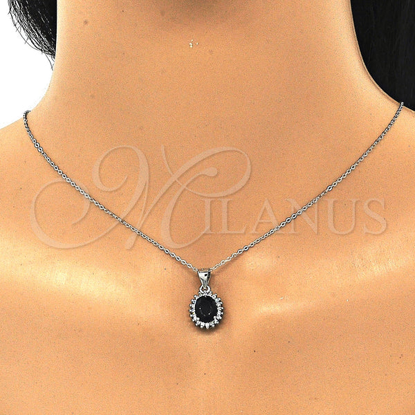 Sterling Silver Ring — Earring and Pendant Adult Set with Black and — alternate product view — SKU 129867 | Plata 925 anillo — Earring and Pendant Adult Set with negro and — SKU 129867