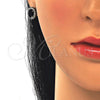 Sterling Silver Earring and Pendant Adult Set, with Black and White Cubic Zirconia, Polished, Rhodium Finish, 10.175.0054.4