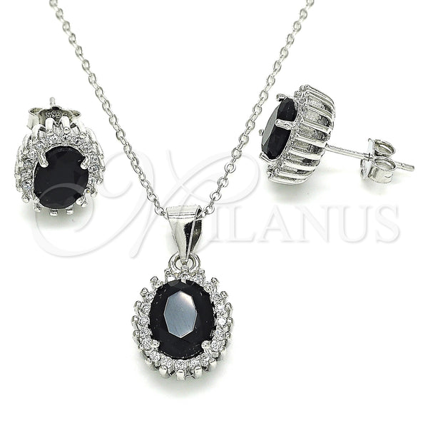 Sterling Silver Ring — Earring and Pendant Adult Set with Black and — main product view — SKU 129867 | Plata 925 anillo — Earring and Pendant Adult Set with negro and — SKU 129867