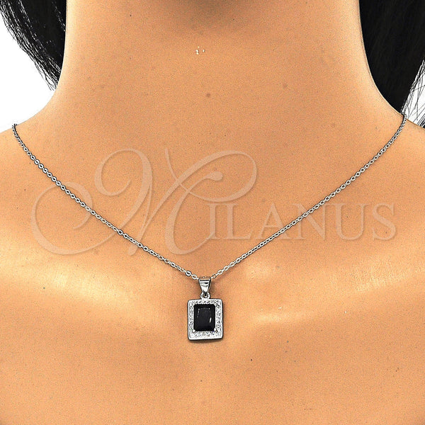 Sterling Silver Ring — Earring and Pendant Adult Set with Black Cubic — alternate product view — SKU 129872 | Plata 925 anillo — Earring and Pendant Adult Set with negro Cubic — SKU 129872