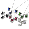 Sterling Silver Earring and Pendant Adult Set, with Black Cubic Zirconia and White Micro Pave, Polished, Rhodium Finish, 10.175.0076.4