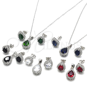 Sterling Silver Ring — Earring and Pendant Adult Set Teardrop Design with — main product view — SKU 129887 | Plata 925 anillo — Earring and Pendant Adult Set Teardrop diseño with — SKU 129887