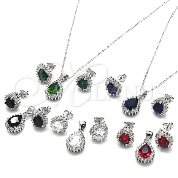 Sterling Silver Ring — Earring and Pendant Adult Set Teardrop Design with — main product view — SKU 129887 | Plata 925 anillo — Earring and Pendant Adult Set Teardrop diseño with — SKU 129887