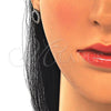 Sterling Silver Earring and Pendant Adult Set, with Black and White Cubic Zirconia, Polished, Rhodium Finish, 10.175.0056.4