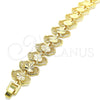 Oro Laminado Fancy Bracelet, Gold Filled Style Diamond Cutting Finish, Golden Finish, 03.100.0059.07 (Thickness, 7 Inches Length)