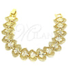 Oro Laminado Fancy Bracelet, Gold Filled Style Diamond Cutting Finish, Golden Finish, 03.100.0059.07 (Thickness, 7 Inches Length)
