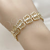 Oro Laminado Fancy Bracelet, Gold Filled Style Butterfly Design, Diamond Cutting Finish, Golden Finish, 03.100.0060.08 (Thickness, 8 Inches Length)