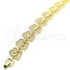Oro Laminado Fancy Bracelet, Gold Filled Style Butterfly Design, Diamond Cutting Finish, Golden Finish, 03.100.0060.08 (Thickness, 8 Inches Length)