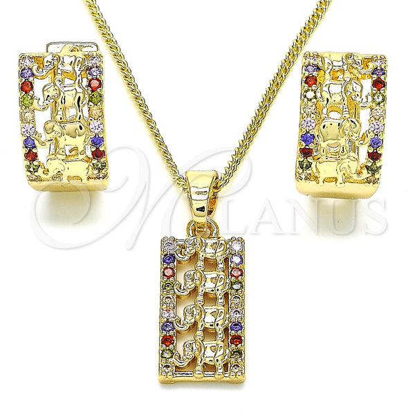 Gold Filled Ring — Earring and Pendant Adult Set Elephant Design with — main product view — SKU 129909 | Oro Laminado anillo — Earring and Pendant Adult Set Elephant diseño with — SKU 129909
