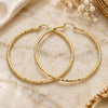 Oro Laminado Extra Large Hoop, Gold Filled Style Diamond Cutting Finish, Golden Finish, 02.213.0156.80