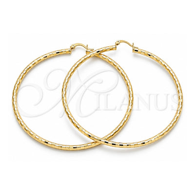 Oro Laminado Extra Large Hoop, Gold Filled Style Diamond Cutting Finish, Golden Finish, 02.213.0156.80