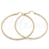 Oro Laminado Extra Large Hoop, Gold Filled Style Diamond Cutting Finish, Golden Finish, 02.213.0156.80