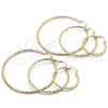 Oro Laminado Extra Large Hoop, Gold Filled Style Diamond Cutting Finish, Golden Finish, 02.213.0156.80