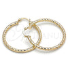 Oro Laminado Medium Hoop, Gold Filled Style Hollow Design, Diamond Cutting Finish, Golden Finish, 02.213.0155.40