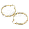 Oro Laminado Medium Hoop, Gold Filled Style Hollow Design, Diamond Cutting Finish, Golden Finish, 02.213.0155.40