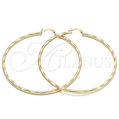 Oro Laminado Extra Large Hoop, Gold Filled Style Polished, Golden Finish, 02.213.0153.80