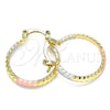 Oro Laminado Small Hoop, Gold Filled Style Diamond Cutting Finish, Tricolor, 02.96.0086.2.20 for wholesale, additional product view 4
