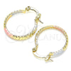 Oro Laminado Small Hoop, Gold Filled Style Diamond Cutting Finish, Tricolor, 02.96.0086.2.20 for wholesale, additional product view 5