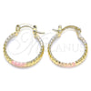 Oro Laminado Small Hoop, Gold Filled Style Diamond Cutting Finish, Tricolor, 02.96.0086.2.20 for wholesale, main product view