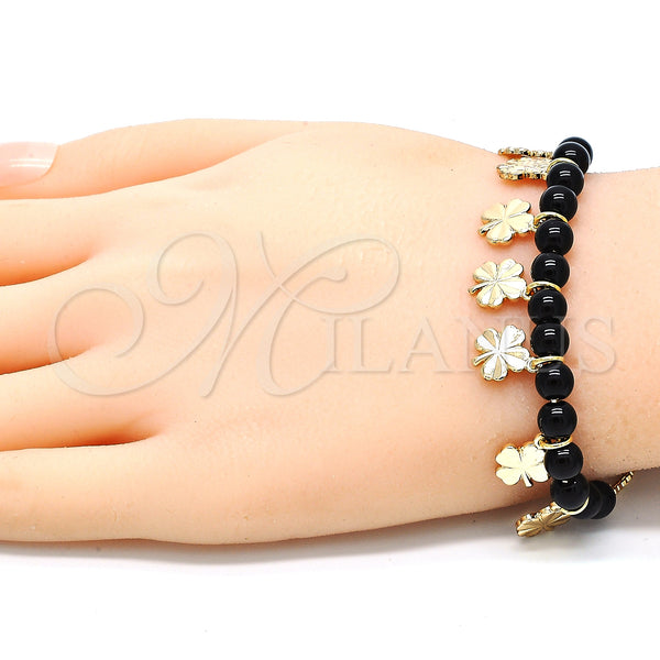 Gold Filled Bracelet — Charm Bracelet Four-leaf Clover Design Polished 03.63. 01 — alternate product view — SKU 129972 | Oro Laminado brazalete — Charm Bracelet Four-leaf Clover diseño pulido 03.63. 01 — SKU 129972