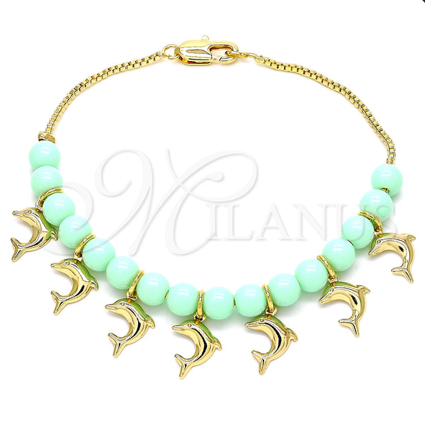 Gold Filled Bracelet — Charm Bracelet Dolphin Design Polished 03.63. 01 MM — main product view — SKU 129974 | Oro Laminado brazalete — Charm Bracelet Dolphin diseño pulido 03.63. 01 MM — SKU 129974