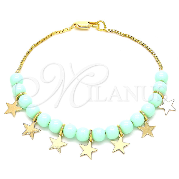 Gold Filled Bracelet — Fancy Bracelet Star Design Polished 03.63. 01 MM — main product view — SKU 129975 | Oro Laminado brazalete — elegante Bracelet estrella diseño pulido 03.63. 01 MM — SKU 129975