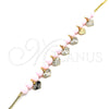 Oro Laminado Fancy Bracelet, Gold Filled Style Heart Design, Polished, Golden Finish, 03.63.2100.07 (01 MM Thickness, 7 Inches Length)