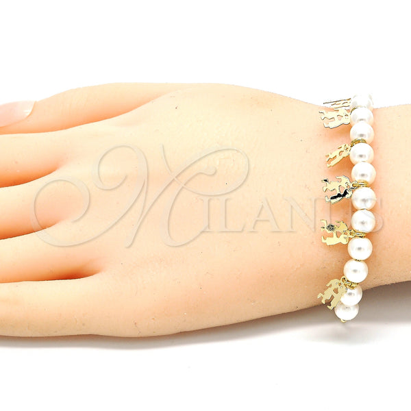 Gold Filled Bracelet — Charm Bracelet Little Boy and Little Girl Design — alternate product view — SKU 129979 | Oro Laminado brazalete — Charm Bracelet Little Boy and Little Girl diseño — SKU 129979