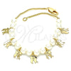 Oro Laminado Charm Bracelet, Gold Filled Style Little Boy and Little Girl Design, Polished, Golden Finish, 03.63.2101.07 (01 MM Thickness, 7 Inches Length)