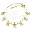 Oro Laminado Charm Bracelet, Gold Filled Style Little Boy and Little Girl Design, Polished, Golden Finish, 03.63.2101.07 (01 MM Thickness, 7 Inches Length)