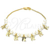 Oro Laminado Charm Bracelet, Gold Filled Style Little Boy and Little Girl Design, Polished, Golden Finish, 03.63.2101.07 (01 MM Thickness, 7 Inches Length)