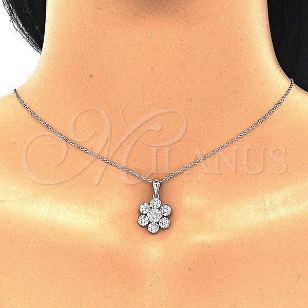 Sterling Silver Ring — Earring and Pendant Adult Set Flower Design with — alternate product view — SKU 129985 | Plata 925 anillo — Earring and Pendant Adult Set flor diseño with — SKU 129985