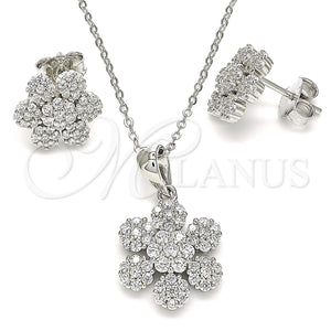Sterling Silver Ring — Earring and Pendant Adult Set Flower Design with — main product view — SKU 129985 | Plata 925 anillo — Earring and Pendant Adult Set flor diseño with — SKU 129985