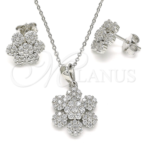 Sterling Silver Ring — Earring and Pendant Adult Set Flower Design with — main product view — SKU 129985 | Plata 925 anillo — Earring and Pendant Adult Set flor diseño with — SKU 129985