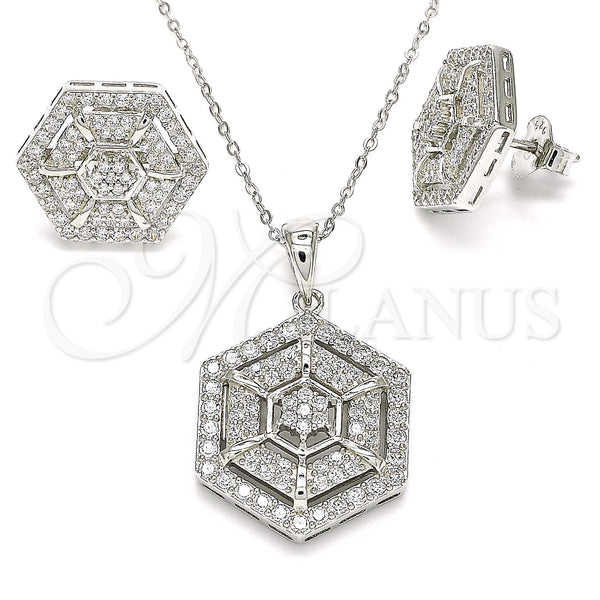 Sterling Silver Ring — Earring and Pendant Adult Set with White Cubic — main product view — SKU 129999 | Plata 925 anillo — Earring and Pendant Adult Set with blanco Cubic — SKU 129999