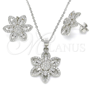 Sterling Silver Ring — Earring and Pendant Adult Set Flower Design with — main product view — SKU 130000 | Plata 925 anillo — Earring and Pendant Adult Set flor diseño with — SKU 130000