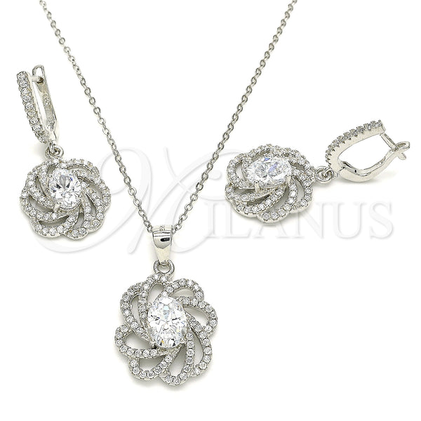 Sterling Silver Ring — Earring and Pendant Adult Set Flower Design with — main product view — SKU 130007 | Plata 925 anillo — Earring and Pendant Adult Set flor diseño with — SKU 130007