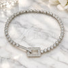 Sterling Silver Fancy Bracelet, with White Cubic Zirconia, Polished, Rhodium Finish, 03.286.0001.08 (04 MM Thickness, 8 Inches Length)