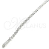 Sterling Silver Fancy Bracelet, Heart Design, with White Cubic Zirconia, Polished, Rhodium Finish, 03.286.0003.08 (04 MM Thickness, 8 Inches Length)