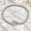 Sterling Silver Fancy Bracelet, Heart Design, with White Cubic Zirconia, Polished, Rhodium Finish, 03.286.0003.08 (04 MM Thickness, 8 Inches Length)