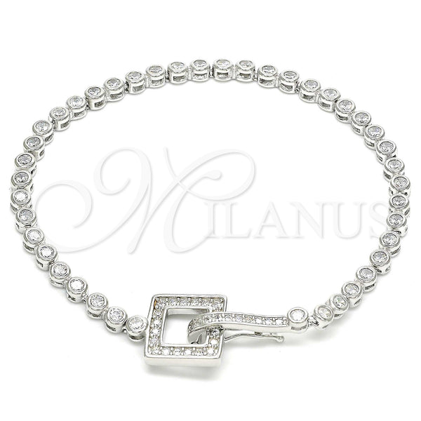 Sterling Silver Bracelet — Fancy Bracelet with White Cubic Zirconia Polished 03. — main product view — SKU 130012 | Plata 925 brazalete — elegante Bracelet with blanco Cubic Zirconia pulido 03. — SKU 130012