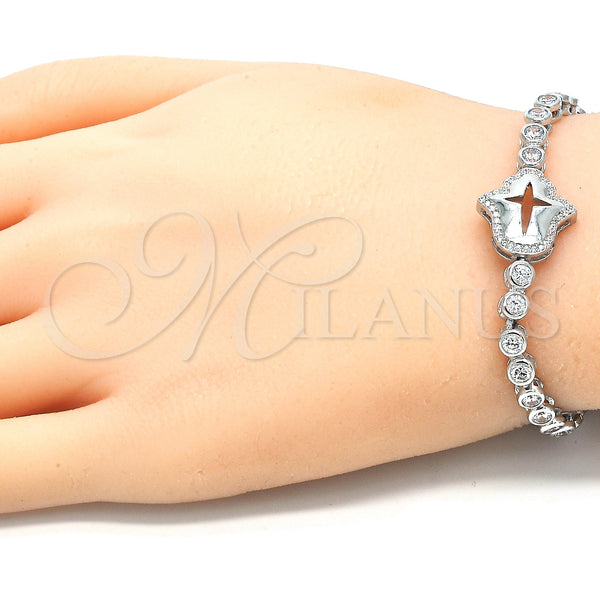 Sterling Silver Bracelet — Fancy Bracelet Judaica and Hand of God Design — alternate product view — SKU 130013 | Plata 925 brazalete — elegante Bracelet Judaica and Hand of God diseño — SKU 130013