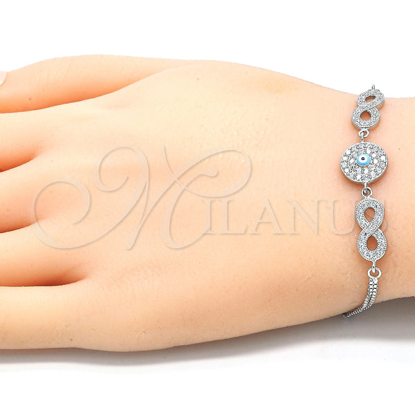 Sterling Silver Bracelet — Fancy Bracelet Infinite and Evil Eye Design with — alternate product view — SKU 130020 | Plata 925 brazalete — elegante Bracelet Infinite and Evil Eye diseño with — SKU 130020