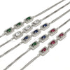 Sterling Silver Fancy Bracelet, with Ruby Cubic Zirconia and White Micro Pave, Polished, Rhodium Finish, 03.286.0013.1.07 (02 MM Thickness, 7 Inches Length)