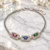 Sterling Silver Fancy Bracelet, with Multicolor Cubic Zirconia and White Micro Pave, Polished, Rhodium Finish, 03.286.0013.4.07 (02 MM Thickness, 7 Inches Length)