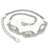 Sterling Silver Fancy Bracelet, with White Cubic Zirconia, Polished, Rhodium Finish, 03.286.0014.07 (02 MM Thickness, 7 Inches Length)