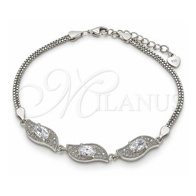 Sterling Silver Fancy Bracelet, with White Cubic Zirconia, Polished, Rhodium Finish, 03.286.0014.07 (02 MM for wholesale, main product view