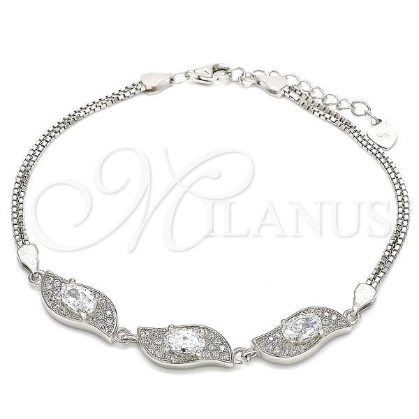 Sterling Silver Bracelet — Fancy Bracelet with White Cubic Zirconia Polished 03. — main product view — SKU 130034 | Plata 925 brazalete — elegante Bracelet with blanco Cubic Zirconia pulido 03. — SKU 130034