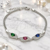 Sterling Silver Fancy Bracelet, with Multicolor Cubic Zirconia, Polished, Rhodium Finish, 03.286.0014.4.07 (02 MM Thickness, 7 Inches Length)