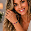 Sterling Silver Fancy Bracelet, Teardrop Design, with Multicolor Cubic Zirconia and White Crystal, Polished, Rhodium Finish, 03.286.0018.4.07 (02 MM Thickness, 7 Inches Length)